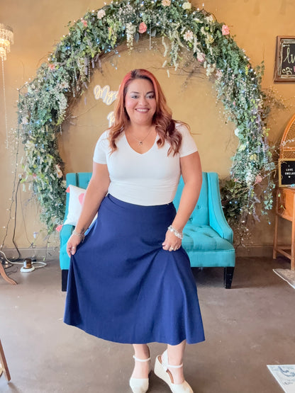 Feeling Preppy Midi Skirt