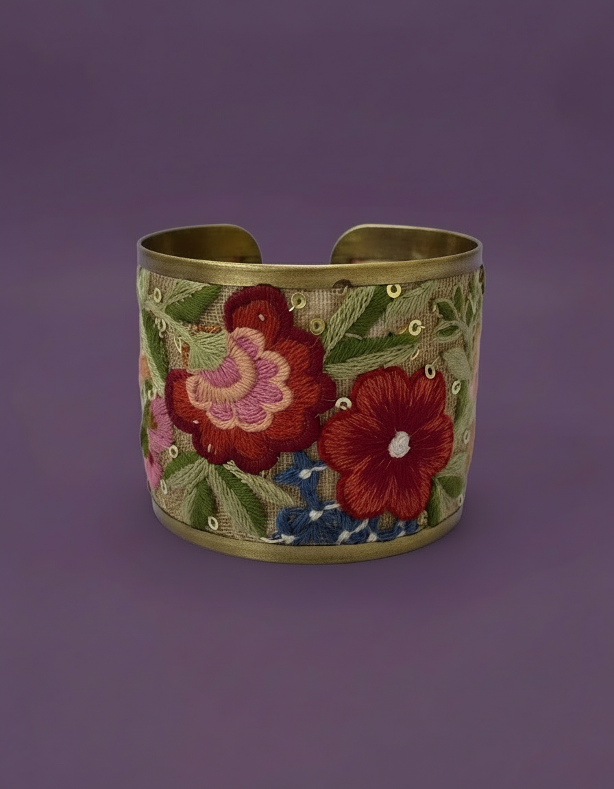 Embroidered Elegance Cuff - Multi
