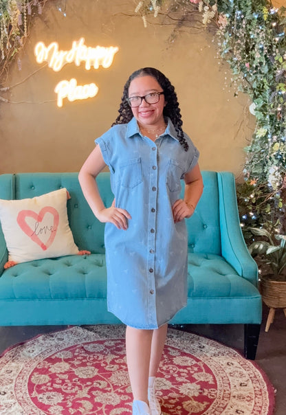 Bow Babe Denim Mini