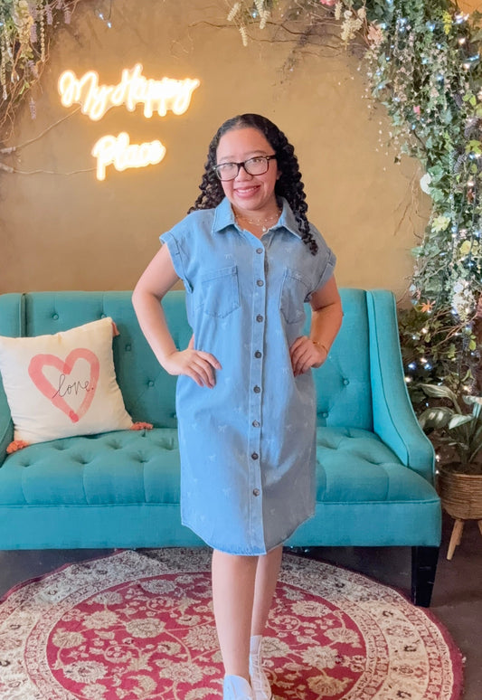 Bow Babe Denim Mini