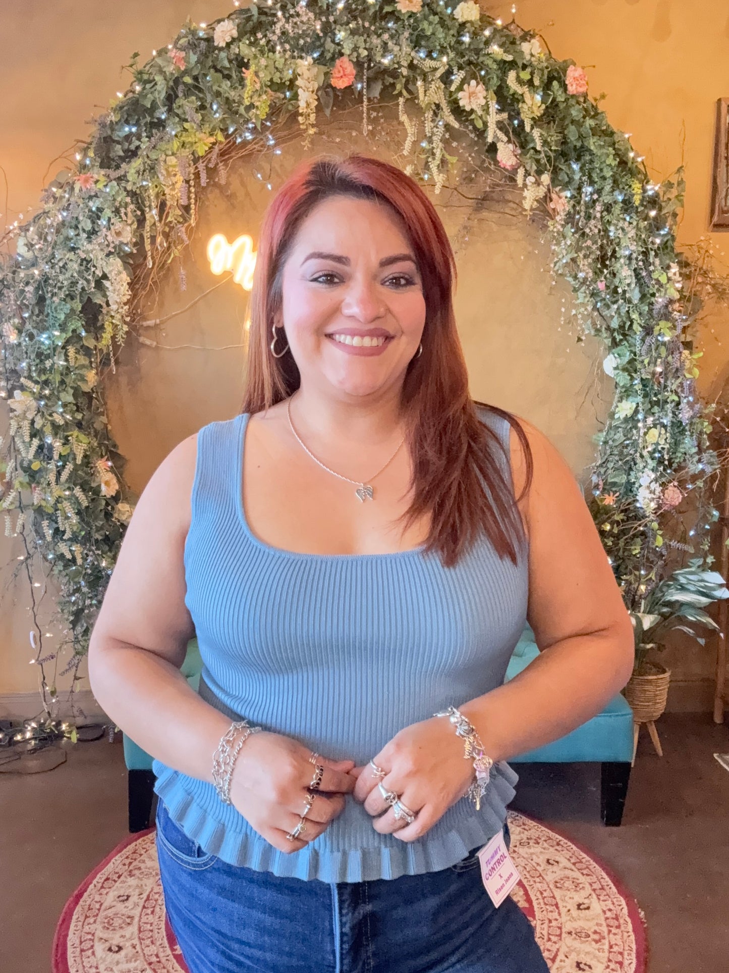 Sweet Peplum Tank - Chambray