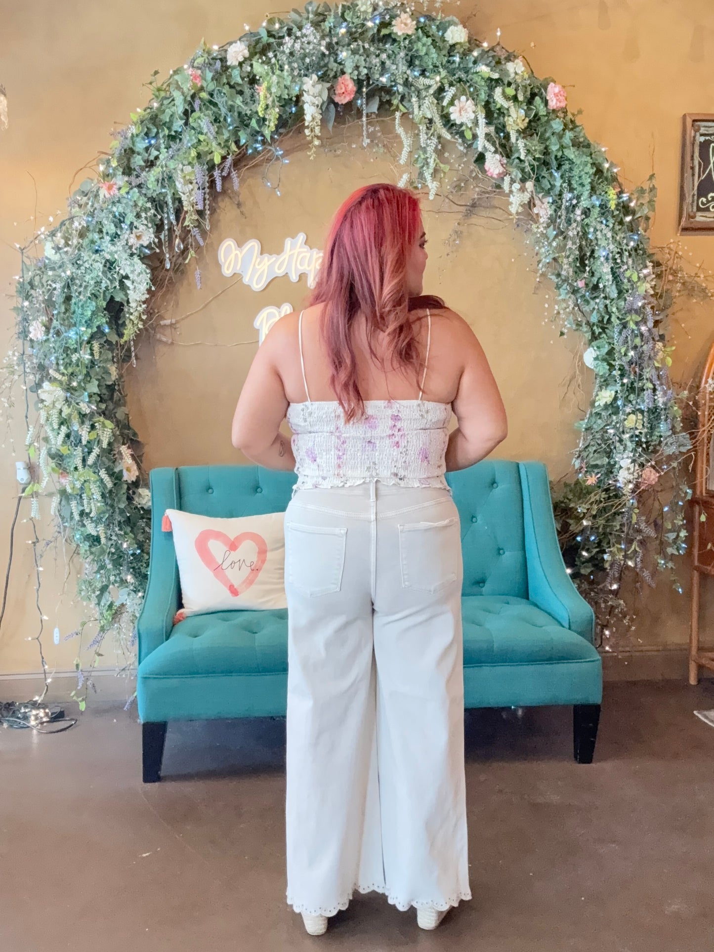 The Jasmine Eyelet Denim Pants