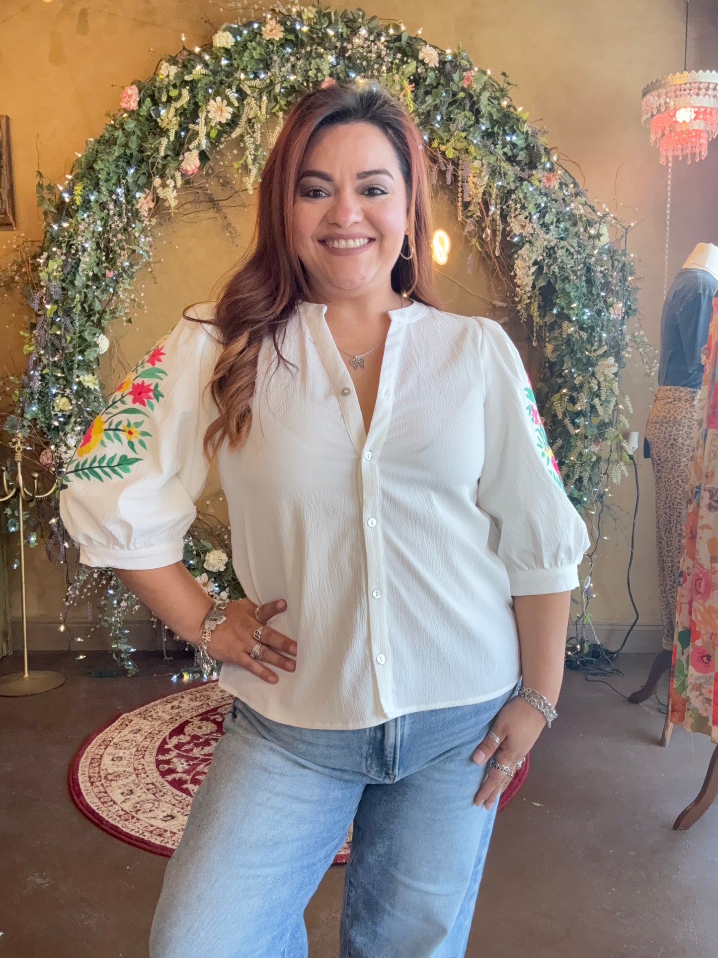 Subtle Embroidered Touch Blouse
