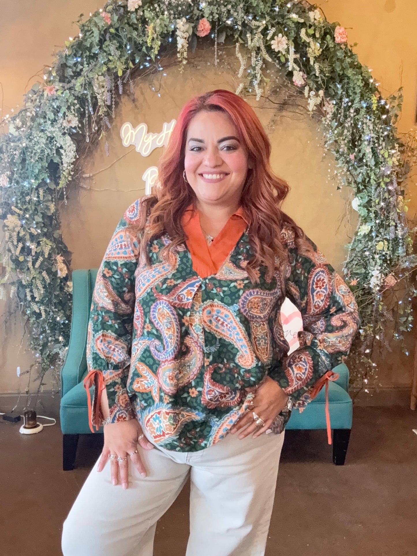Bohemian Beauty Blouse - Hunter Green