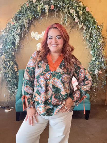 Bohemian Beauty Blouse - Hunter Green