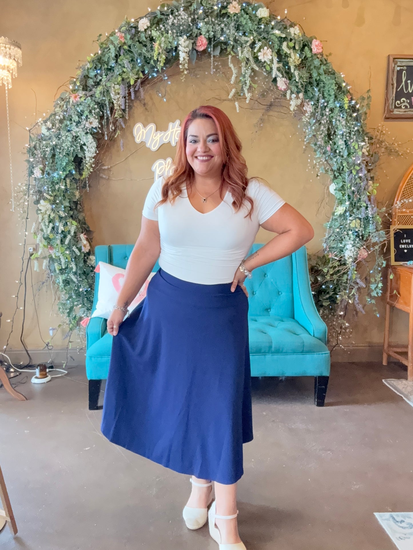 Feeling Preppy Midi Skirt
