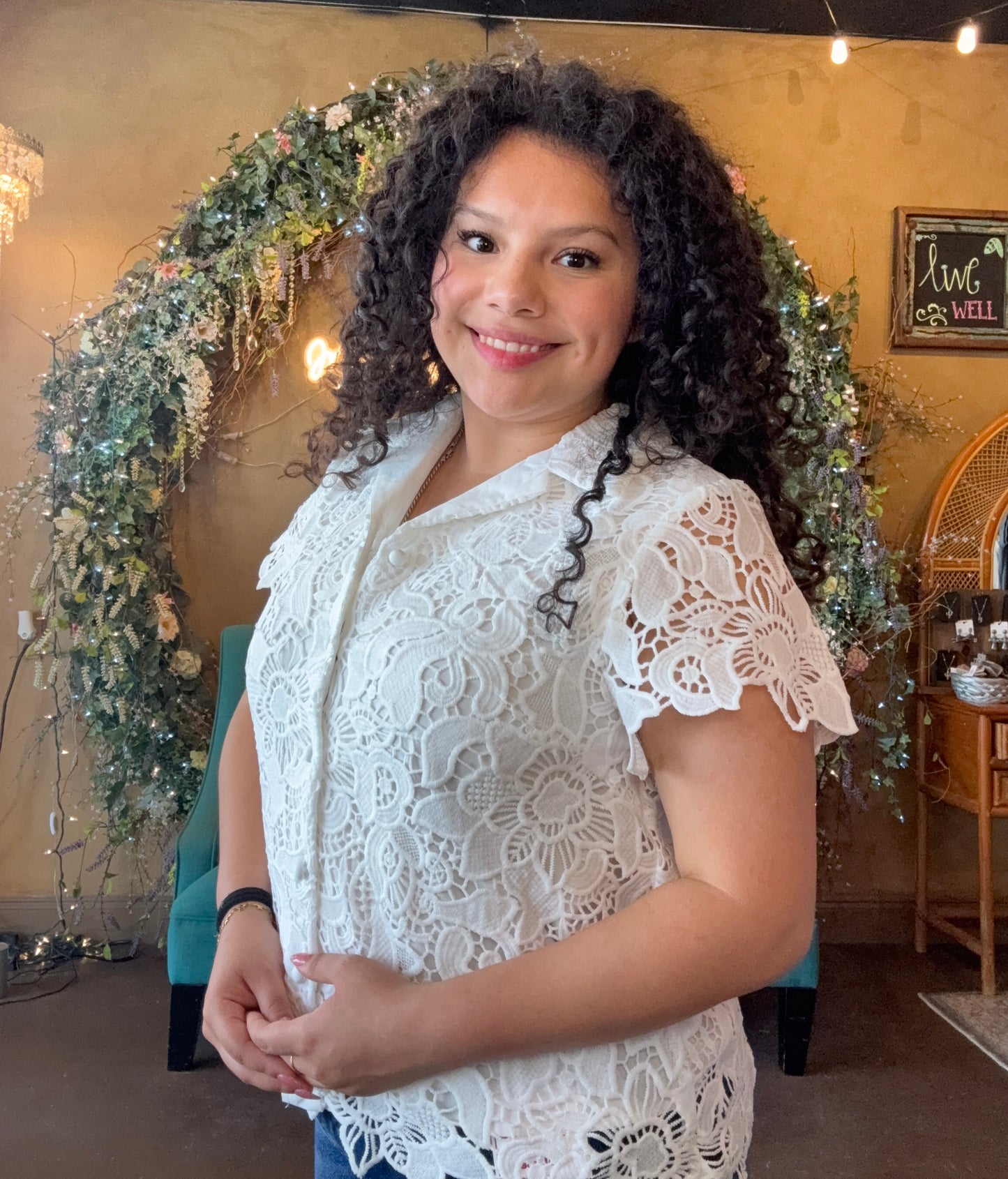 Flower Hour Eyelet Blouse
