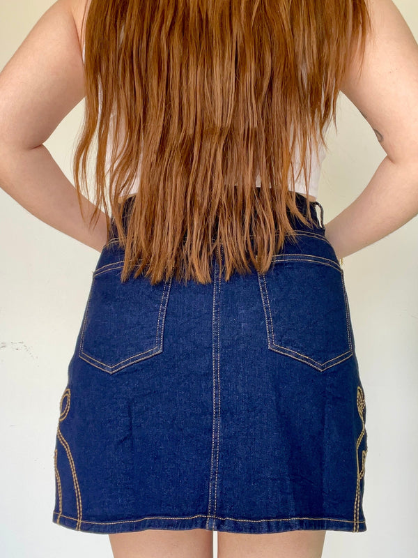 Tailgate Twist Denim Skirt