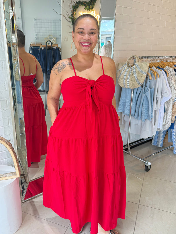 Red Ruby Midi Dress