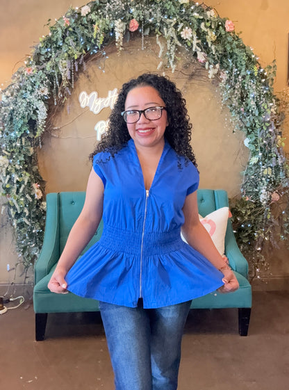 Effortless Charm Blouse - Royal Blue