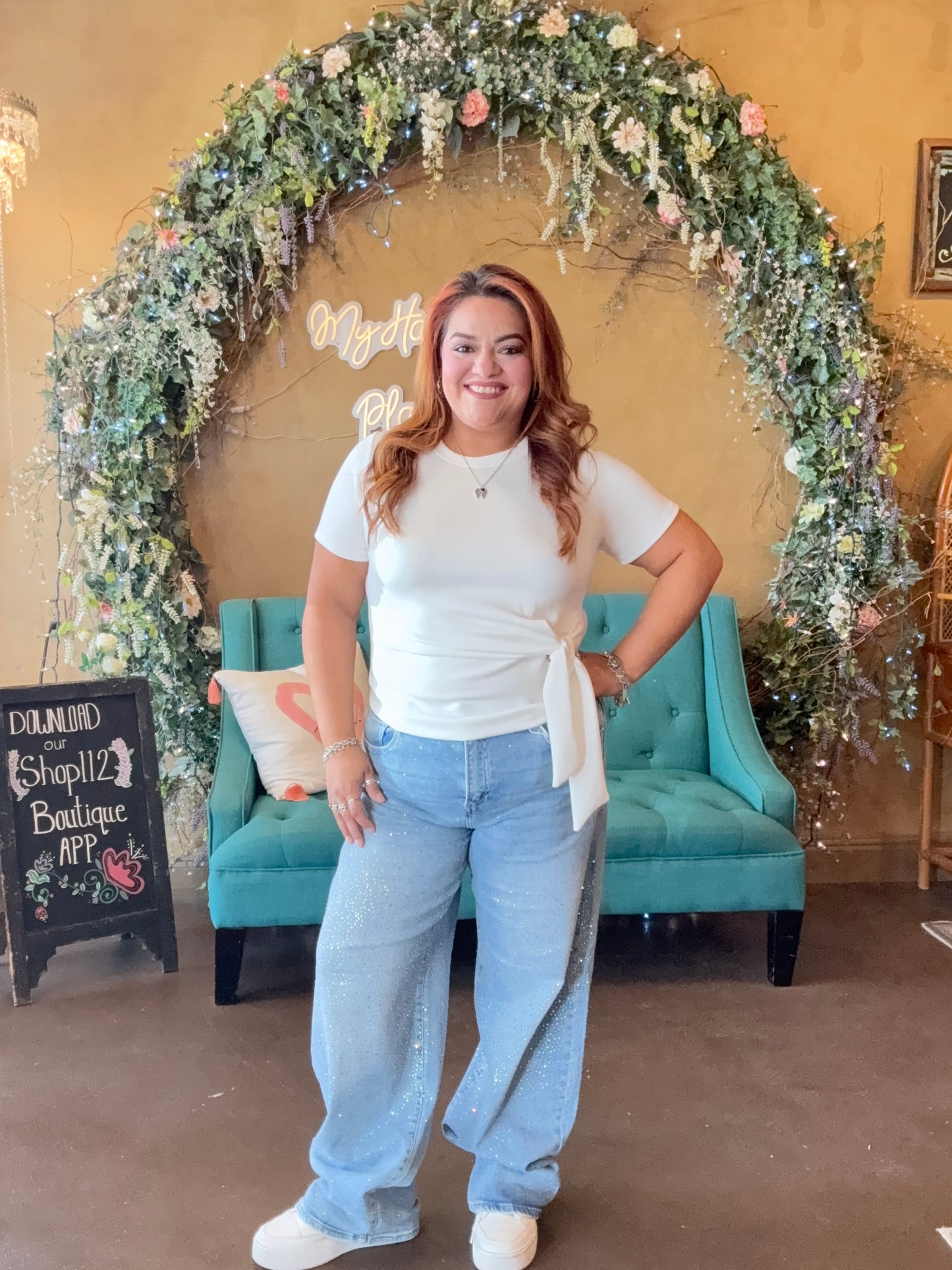 The Jenny Rhinestone Slouchy Barrel Jeans