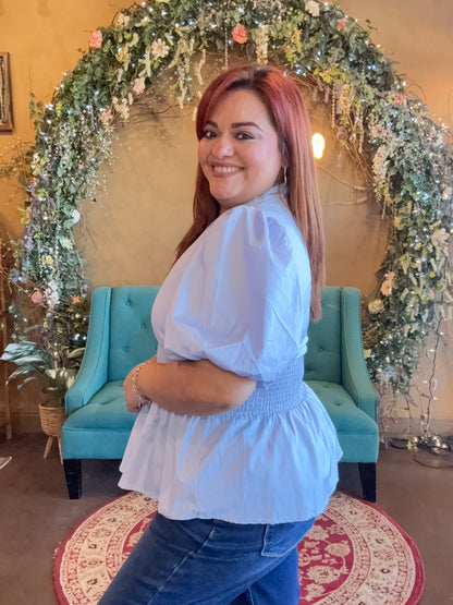 Puff & Pretty Peplum Blouse