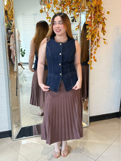 Sweet Chestnut Midi Skirt