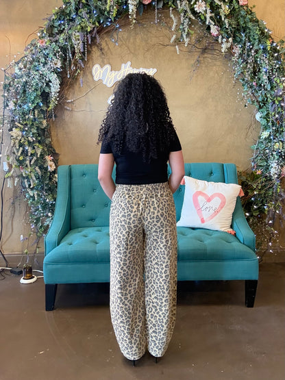 Leopard Stroll Barrel Pants