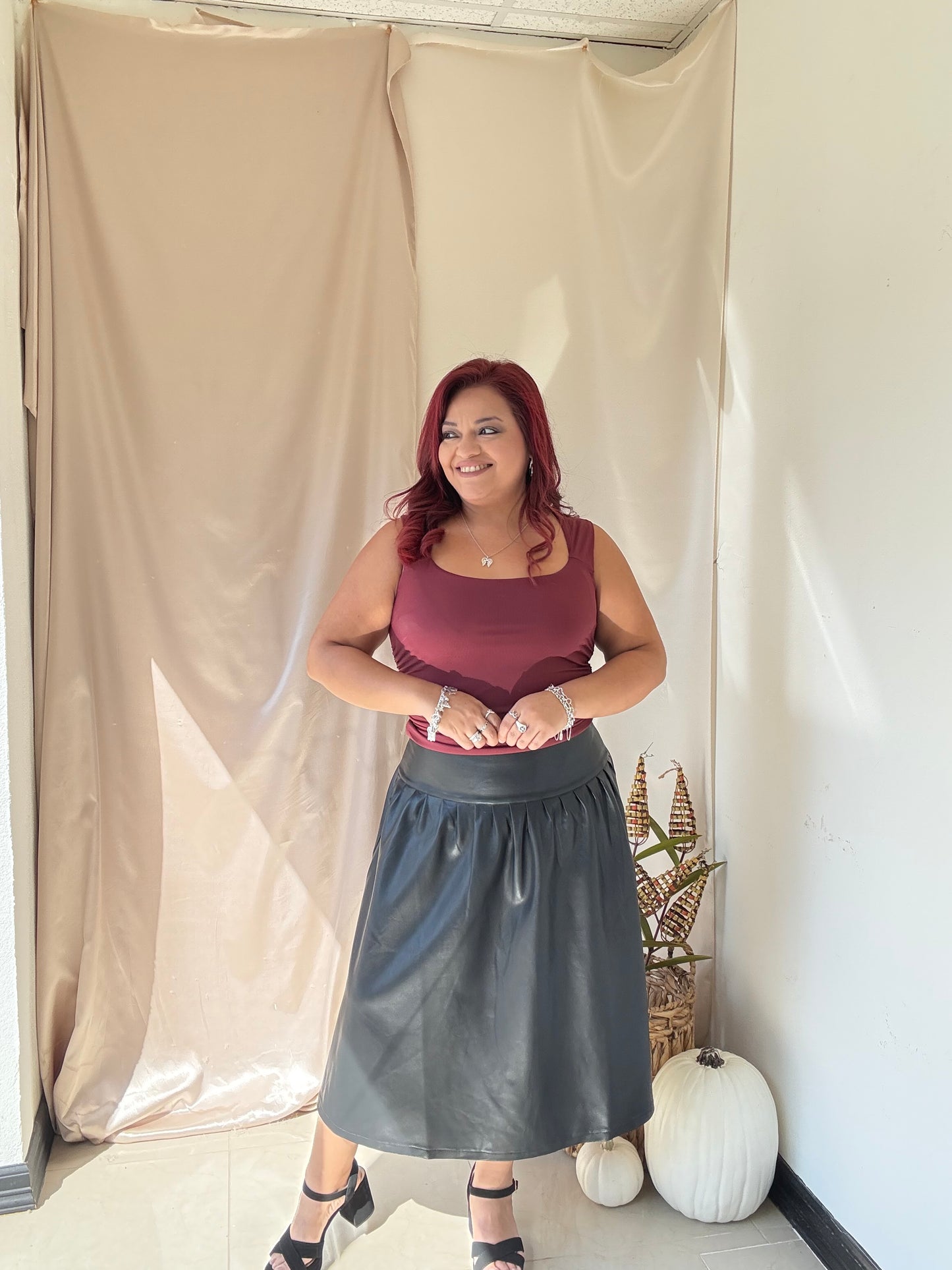 Hot for Fall Midi Skirt