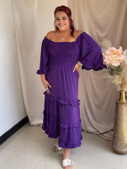 Always A Favorite Midi Dress - Purple