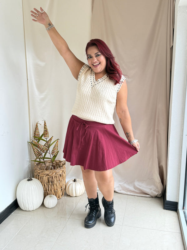 Cheers and Twirls Skort - Garnet