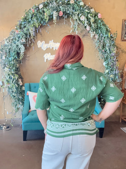 Sweet Escape Blouse - Green