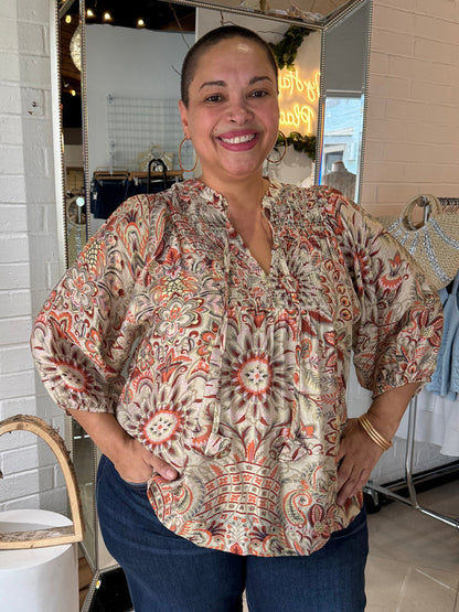 Straight Outta Summer Blouse - Brown