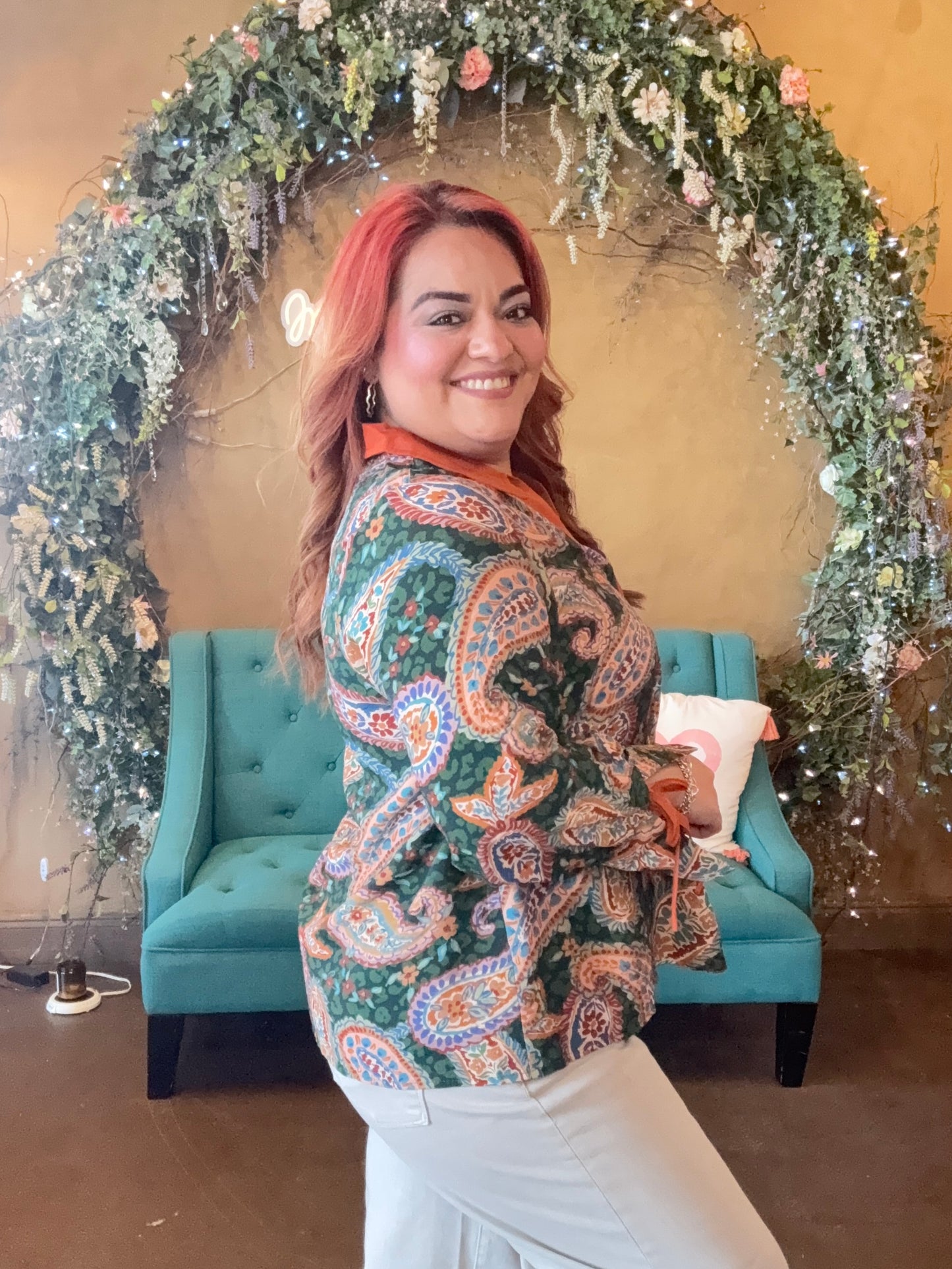 Bohemian Beauty Blouse - Hunter Green