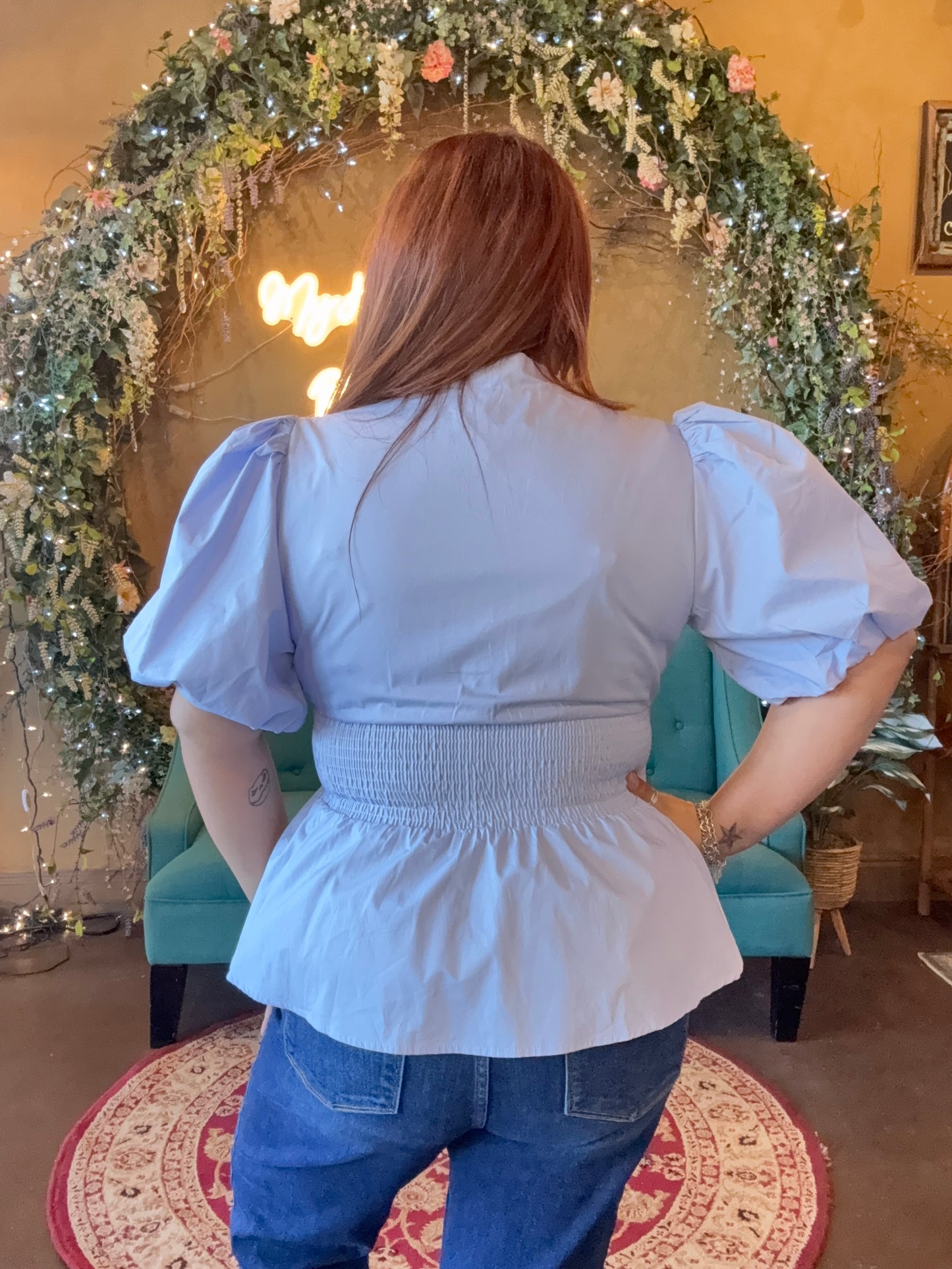 Puff & Pretty Peplum Blouse