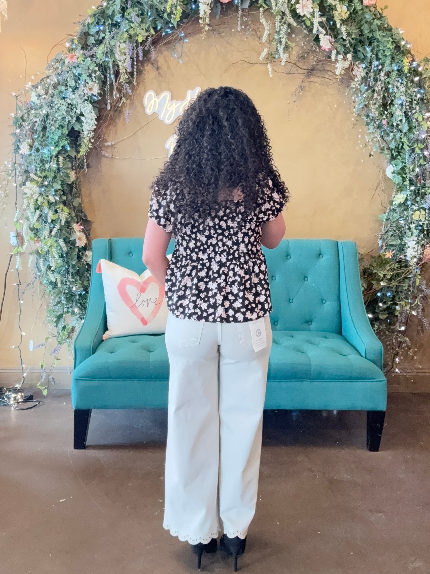 The Jasmine Eyelet Denim Pants