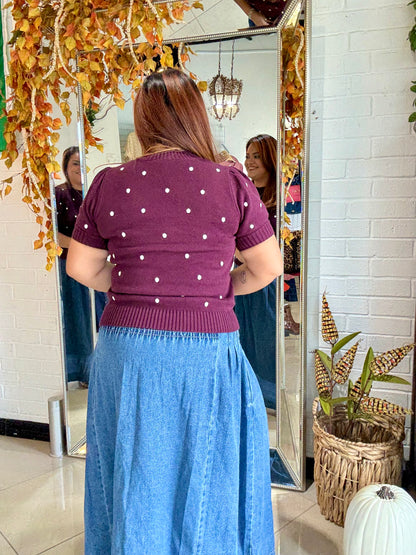 Ember Dots Sweater Top