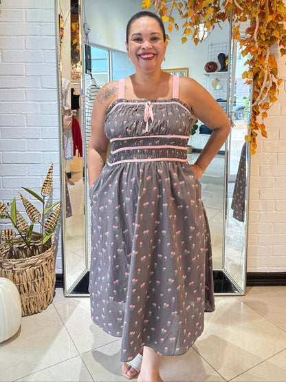 Chocolate Covered Strawberry Midi Dress