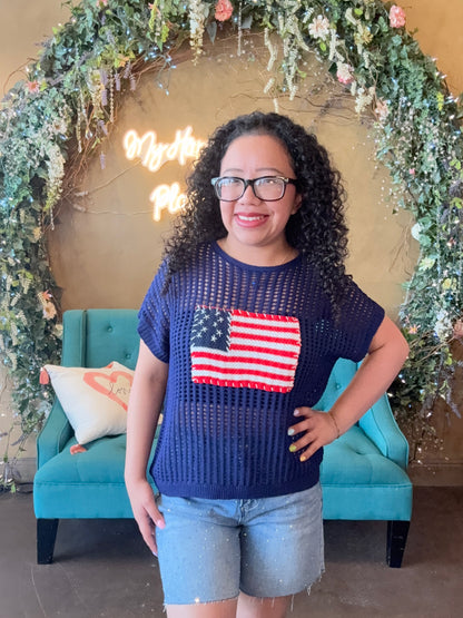 Sweet Americana Knit Top