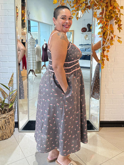 Chocolate Covered Strawberry Midi Dress