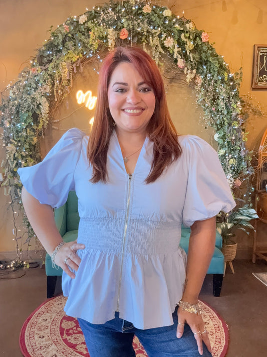 Puff & Pretty Peplum Blouse