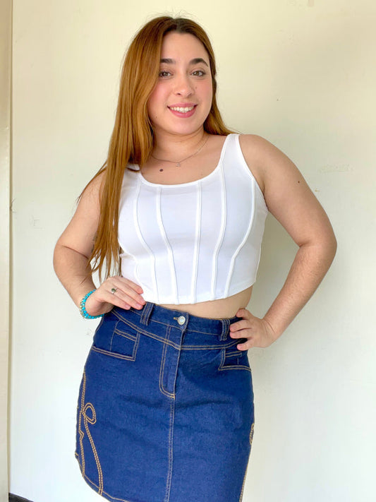Tailgate Twist Denim Skirt