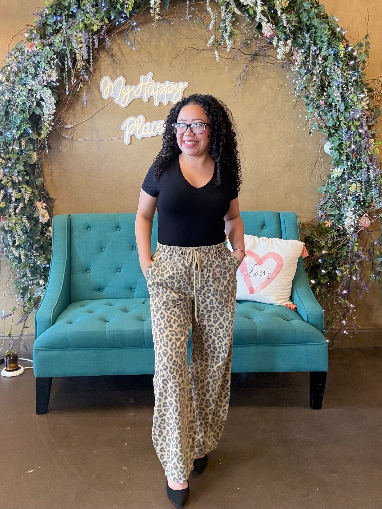 Leopard Stroll Barrel Pants