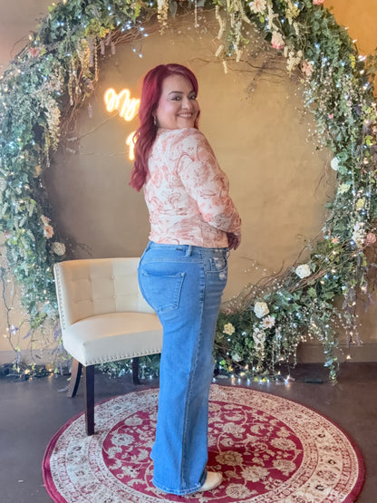 The Kinsley Tummy Control Wide Jeans - Medium