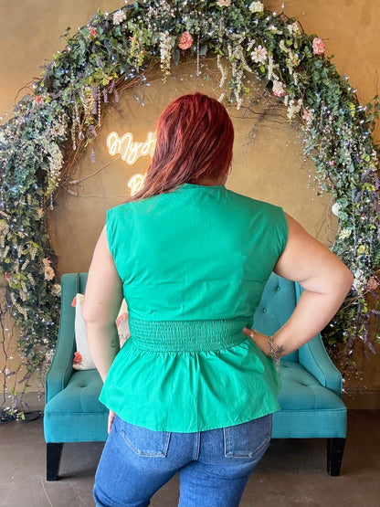 Effortless Charm Blouse - Green