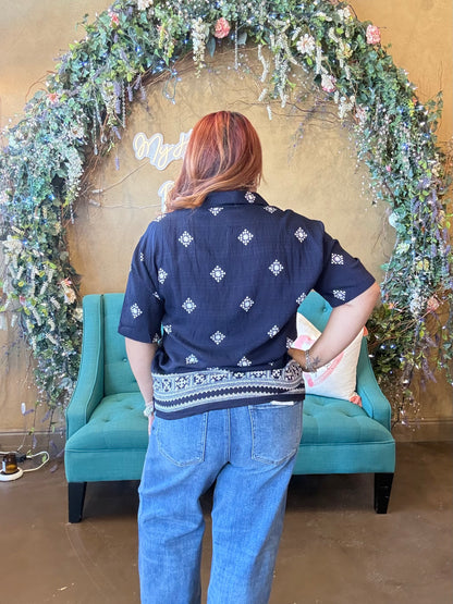 Sweet Escape Blouse - Navy