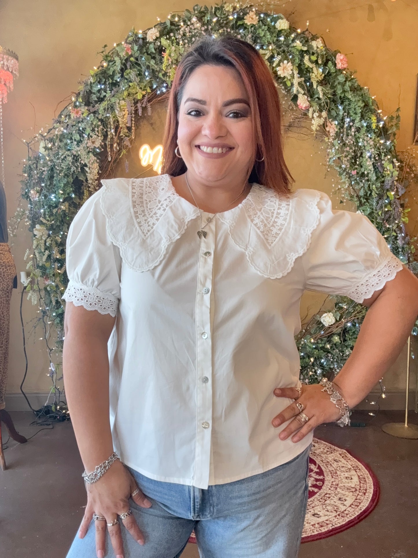 Peter Pan Eyelet Blouse