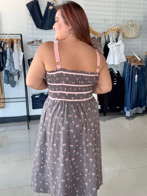 Chocolate Covered Strawberry Midi Dress