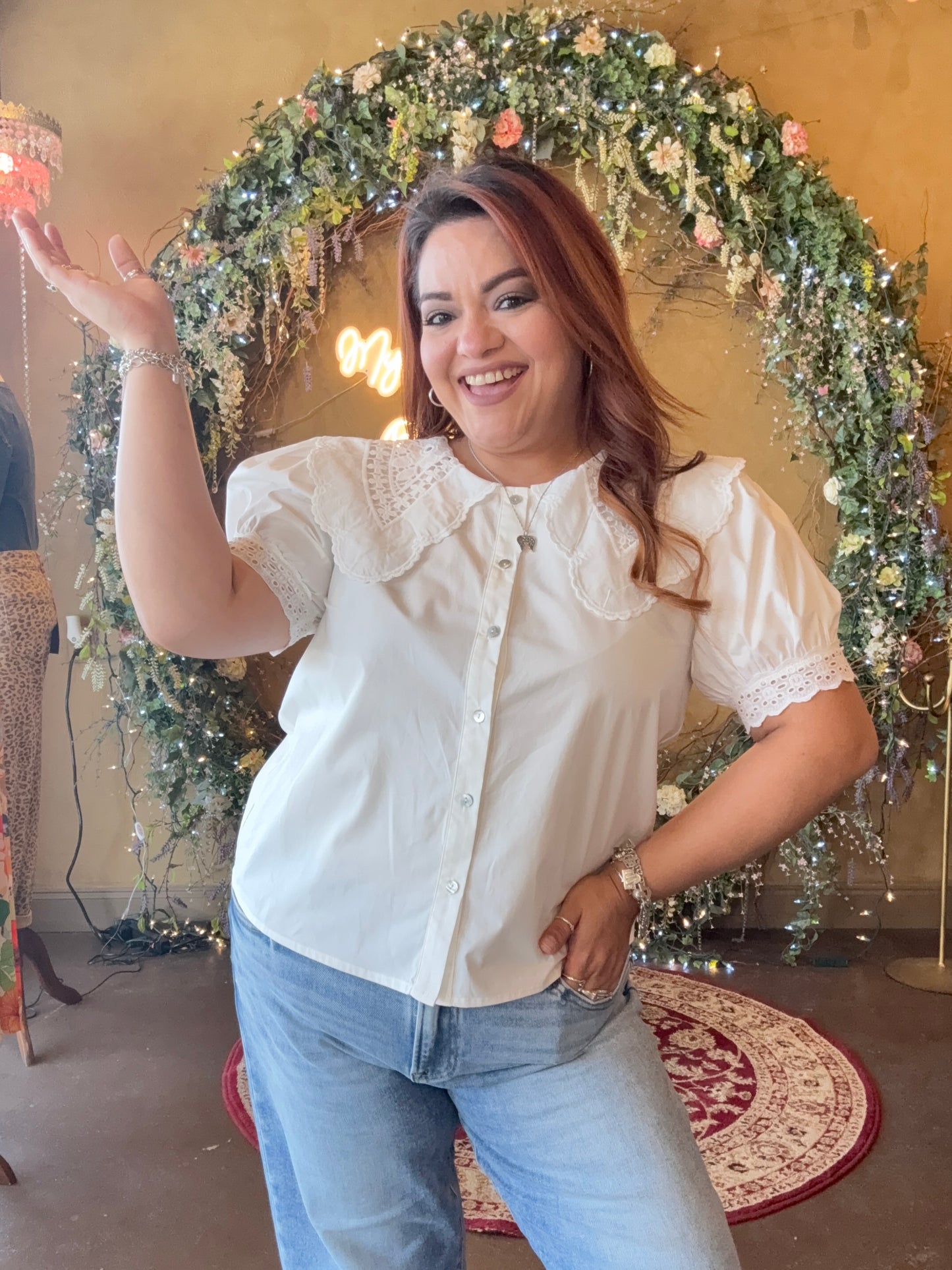 Peter Pan Eyelet Blouse