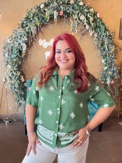 Sweet Escape Blouse - Green