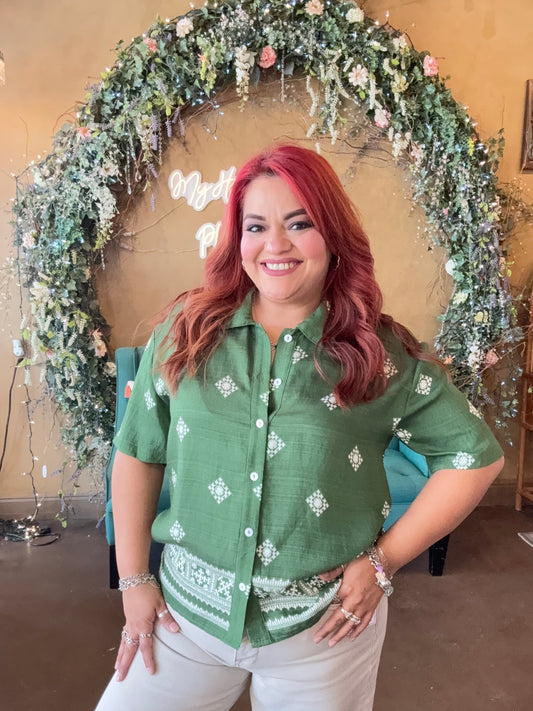 Sweet Escape Blouse - Green