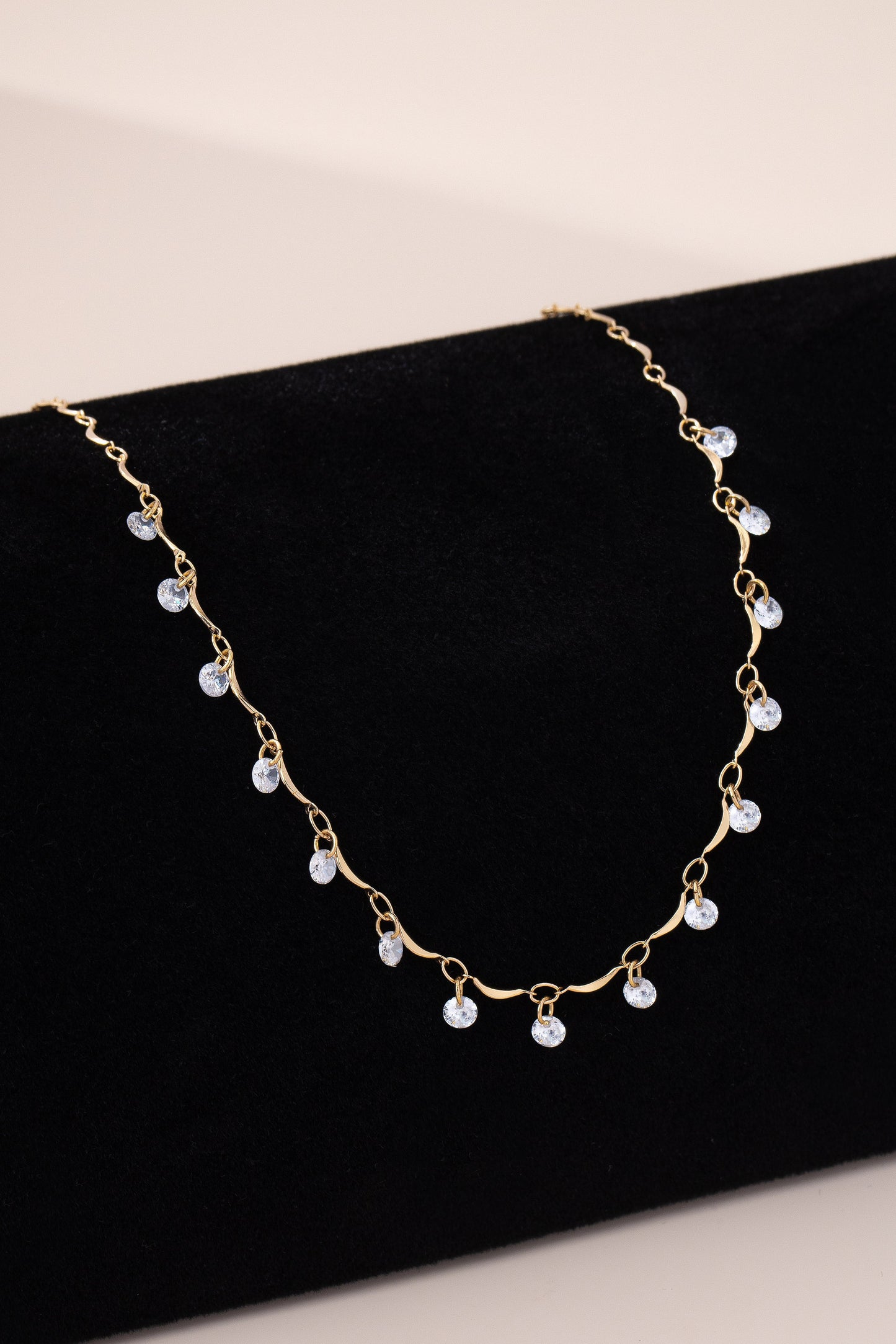 Crystal Beaded Station Necklace