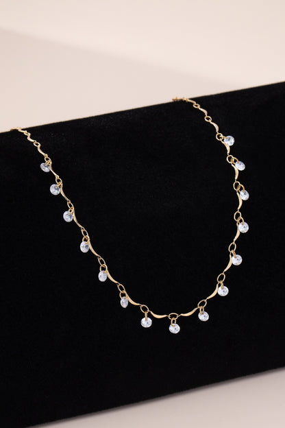 Crystal Beaded Station Necklace