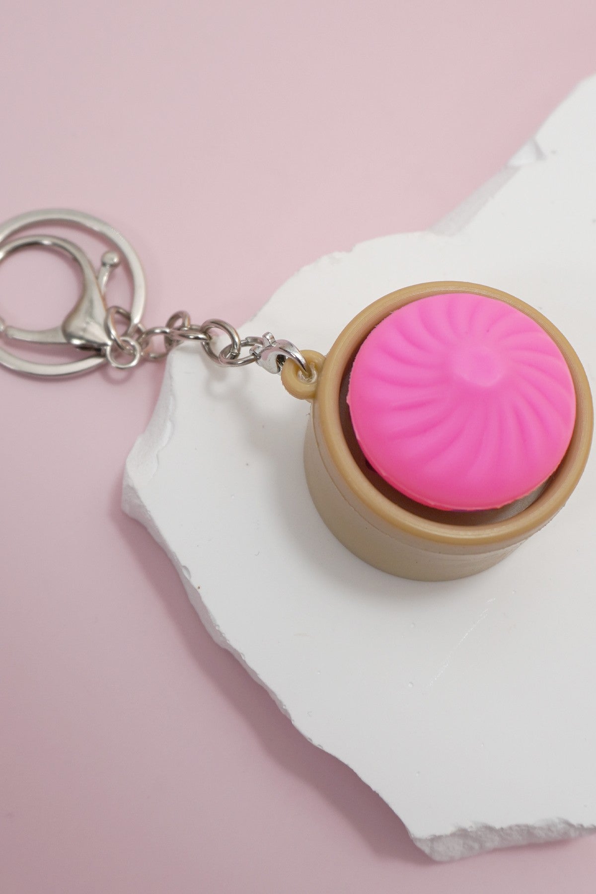Dumpling Fidget Keychain - Fuchsia