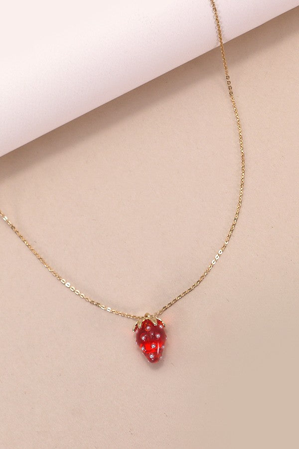 Resin Strawberry Necklace