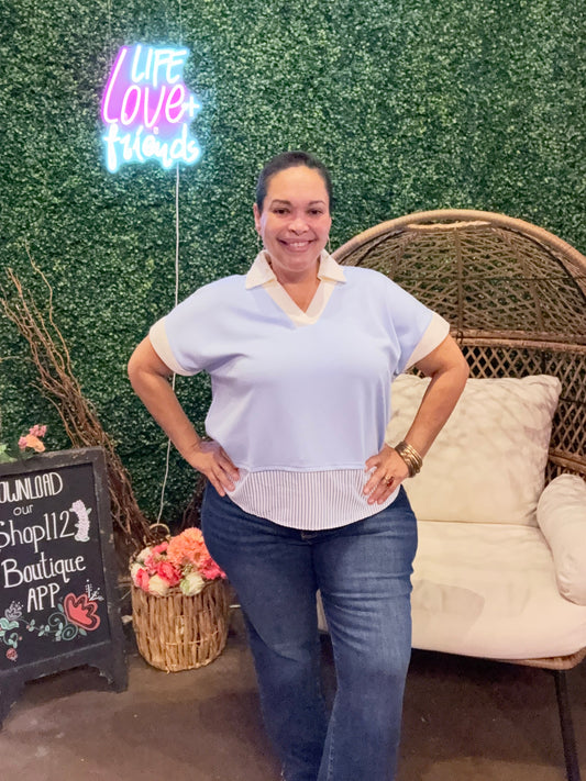 Easy Days Blouse - Lt. Blue