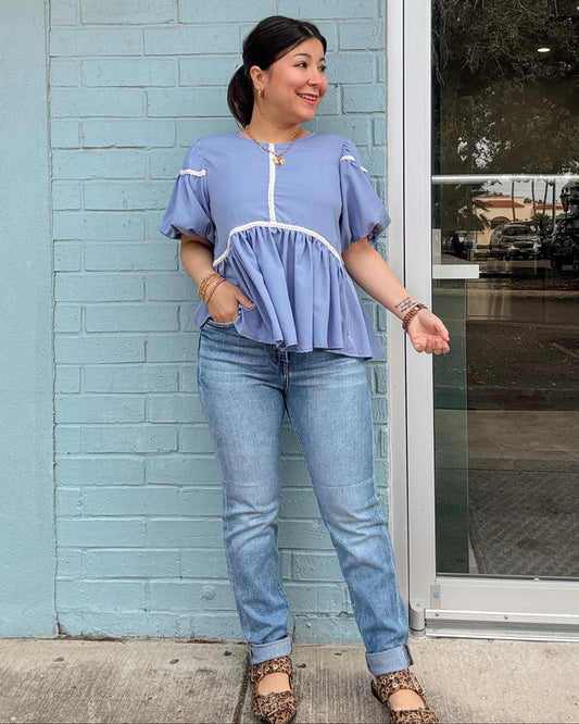 Tina High Rise Roll Up Denim